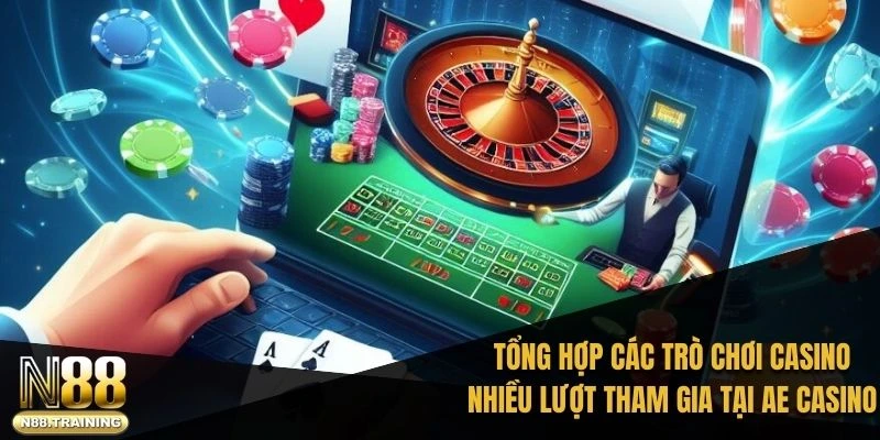 Tổng hợp các trò chơi casino nhiều lượt tham gia tại AE casino